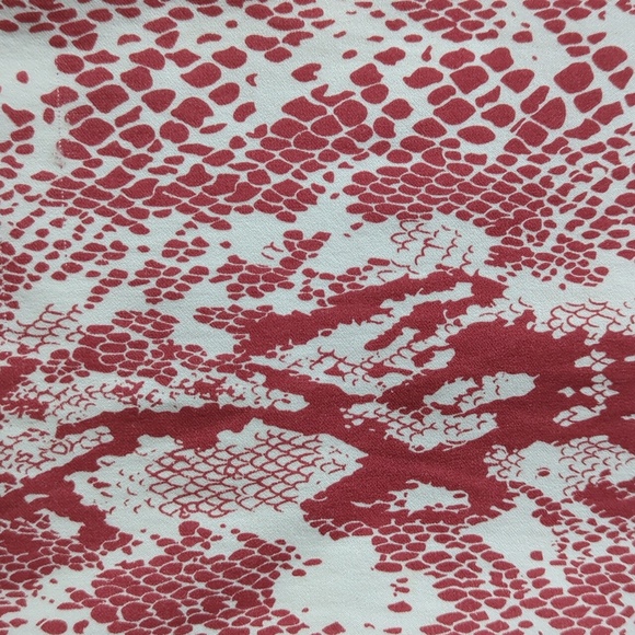 Krazy Larry Snakeskin Print TUMMY CONTROL Rayon Pants 12 Red White - Picture 6 of 15